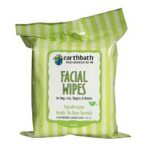 Earthbath Natural Facial Wipes for Dogs, Cats, Puppies and Kittens