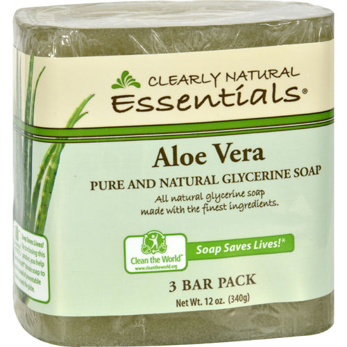 Clearly Natural Soaps Glycerine Bar Soap, Aloe Vera 3 Bars